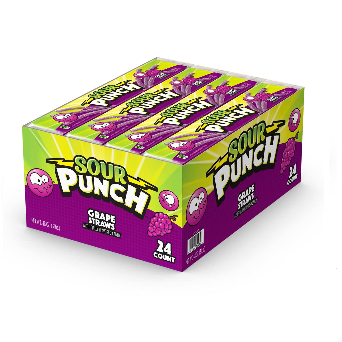 Sour Punch Grape Straws 2oz 24 Pack
