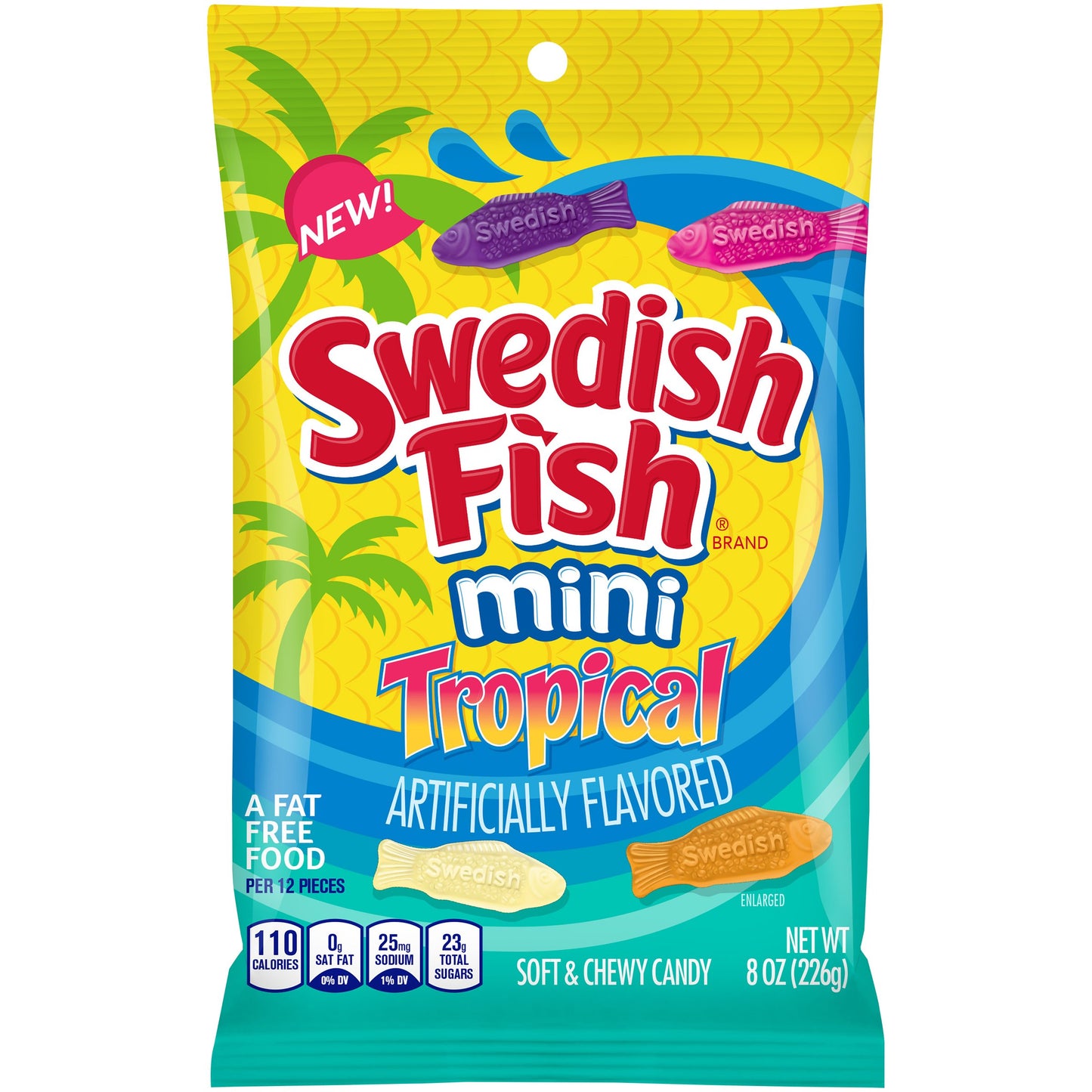 SWEDISH FISH Mini Tropical Soft & Chewy Candy, 8 oz