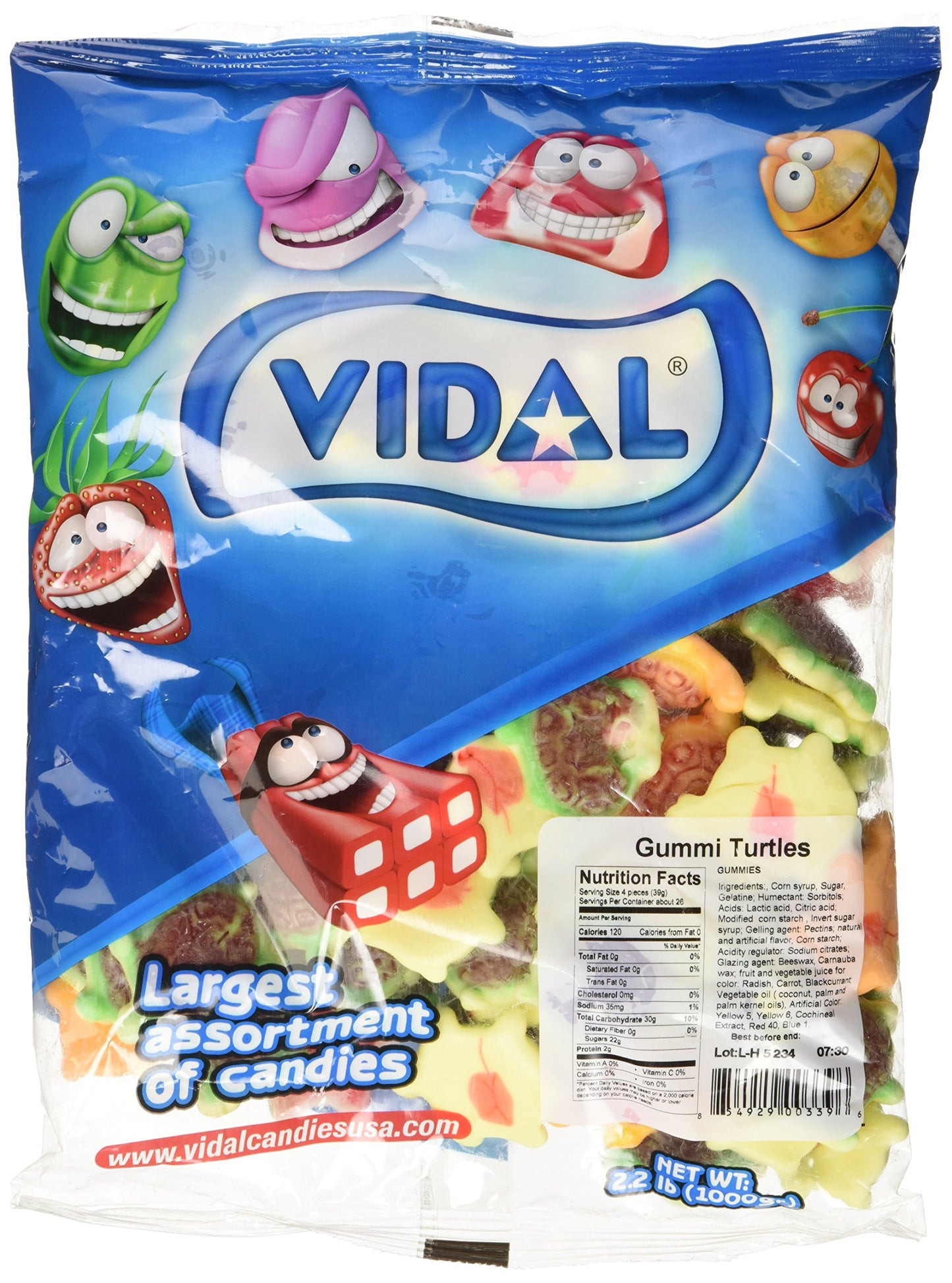 Vidal Gummi Turtles 2.2 Pounds