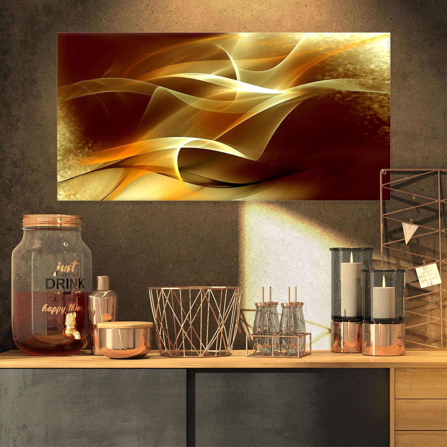 Designart Light Yellow Abstract Canvas Art