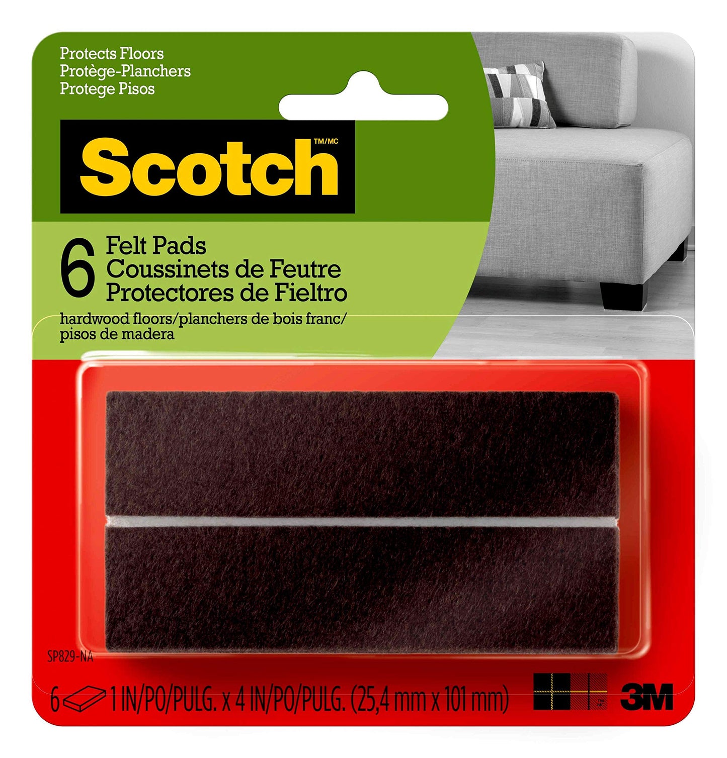 3M COMPANY SP829-Naround Felt Pads3M Company SP829-NA Provides Protection from Scratches