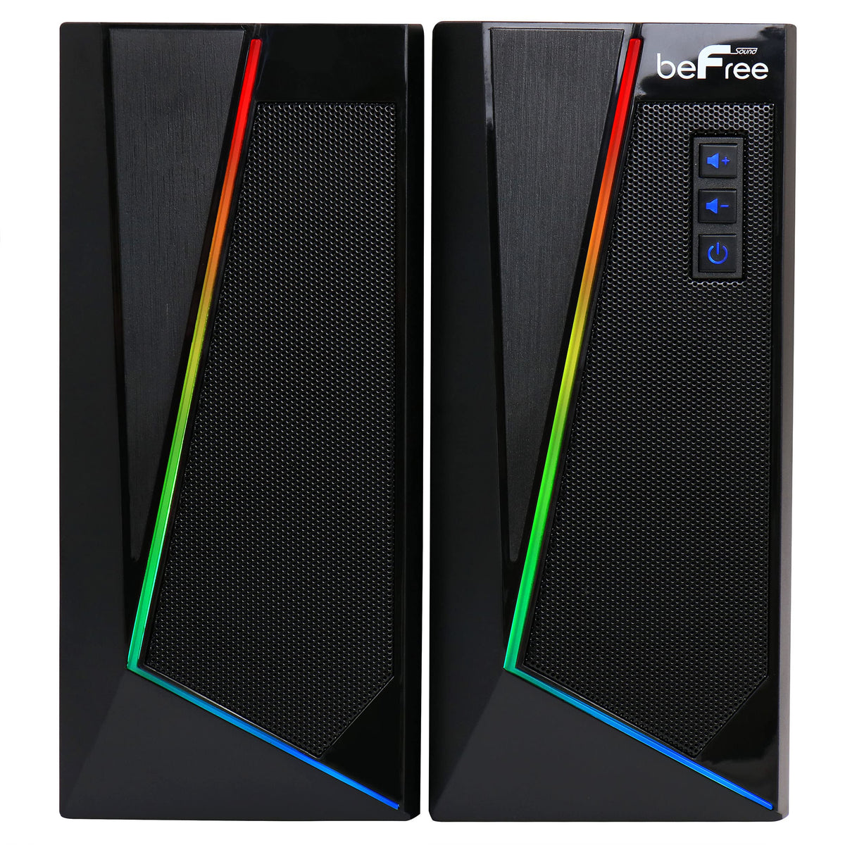 beFree Sound 2.0 Computer Gaming Speakers with LED Lights