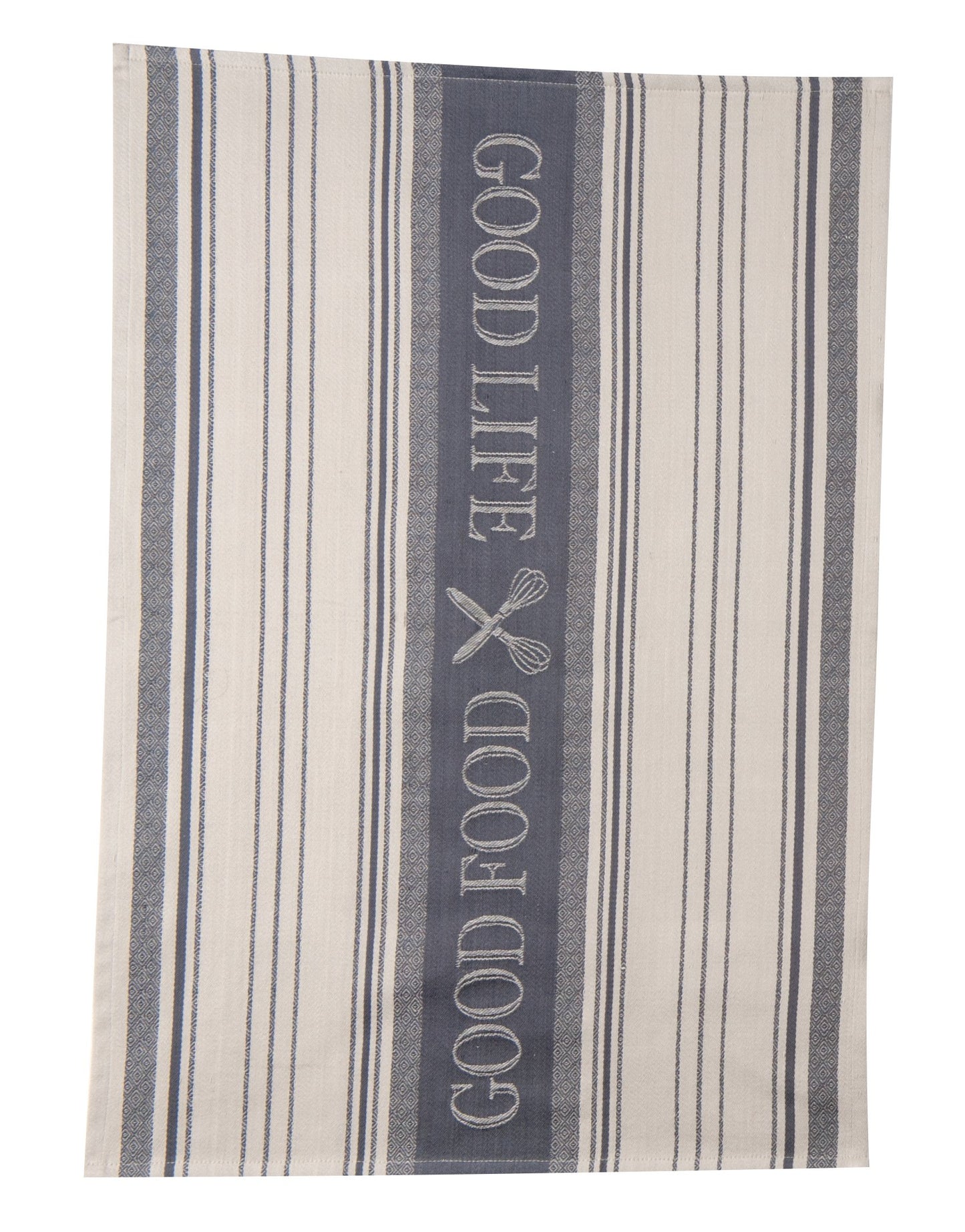 Kay Dee Designs Cook's Kitchen Food Good Life Birdseye Woven Jacquard Tea Towel, No Size, Graphite