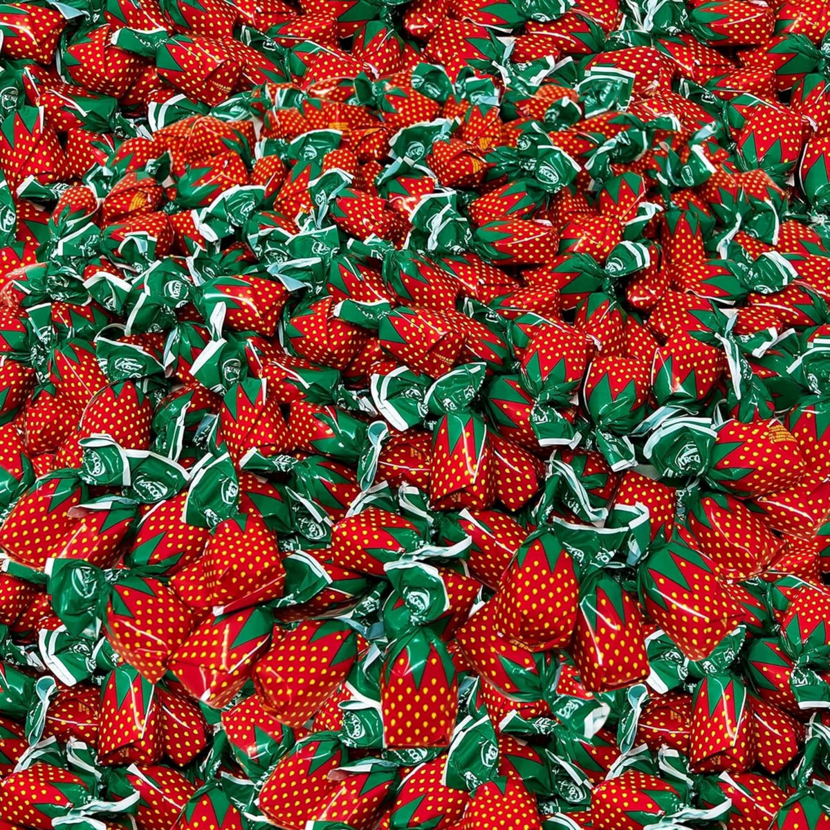 Strawberry Hard Candy with Real Fruit Pulp, 16 oz (1 LB) - Classic American Flavored Bon Bons, Individually Wrapped Vintage Snack Assortment 635936