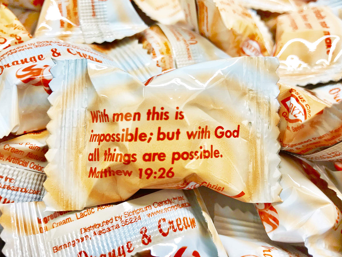 Scripture Candy Orange & Cream Hard Candy 30lb