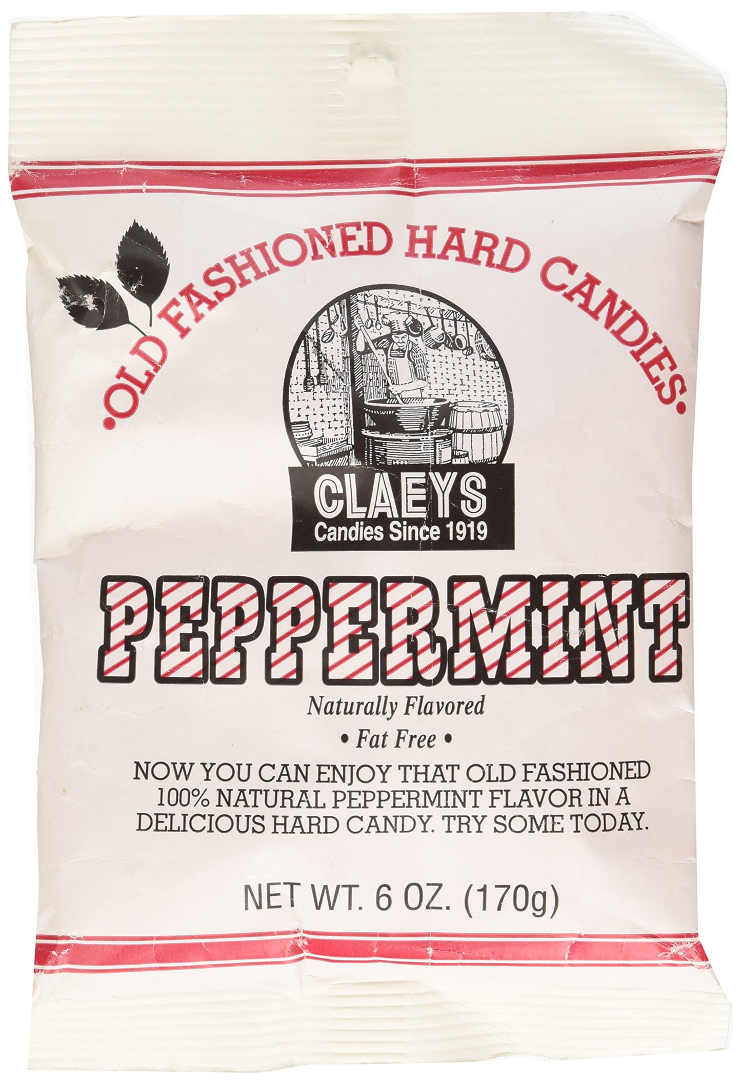 Claey's, Old Fashioned Hard Candy Peppermint, 6 Ounce Bag