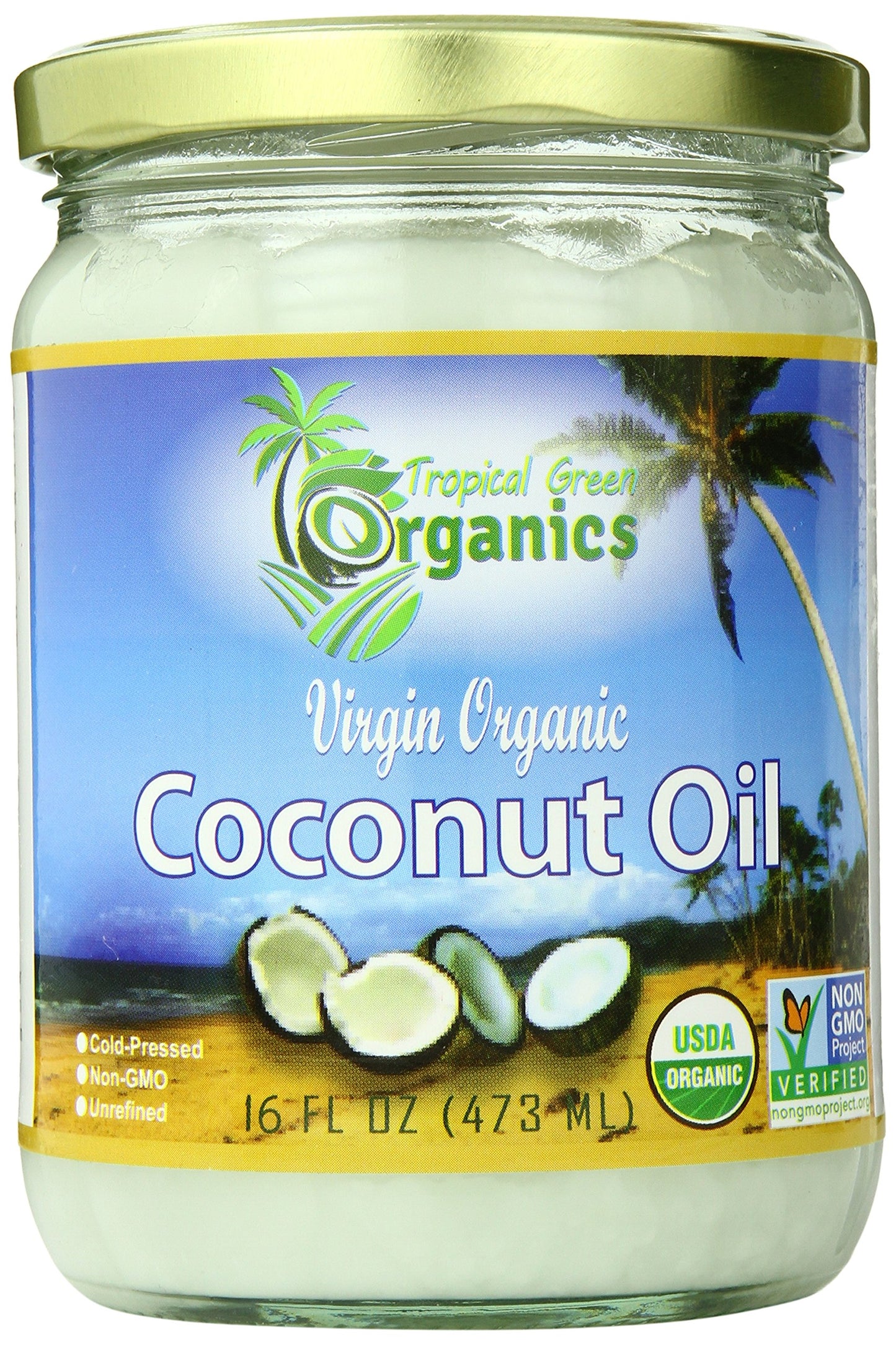 Tropical Green Organics Virgin Coconut Oil 16 oz