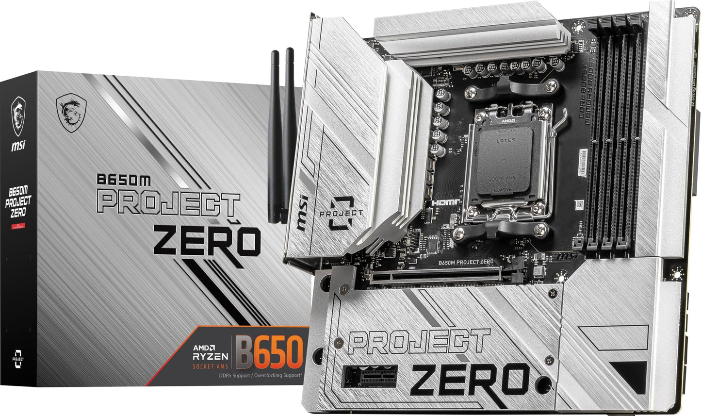 MSI B650M Project Zero AM5 Gaming Motherboard