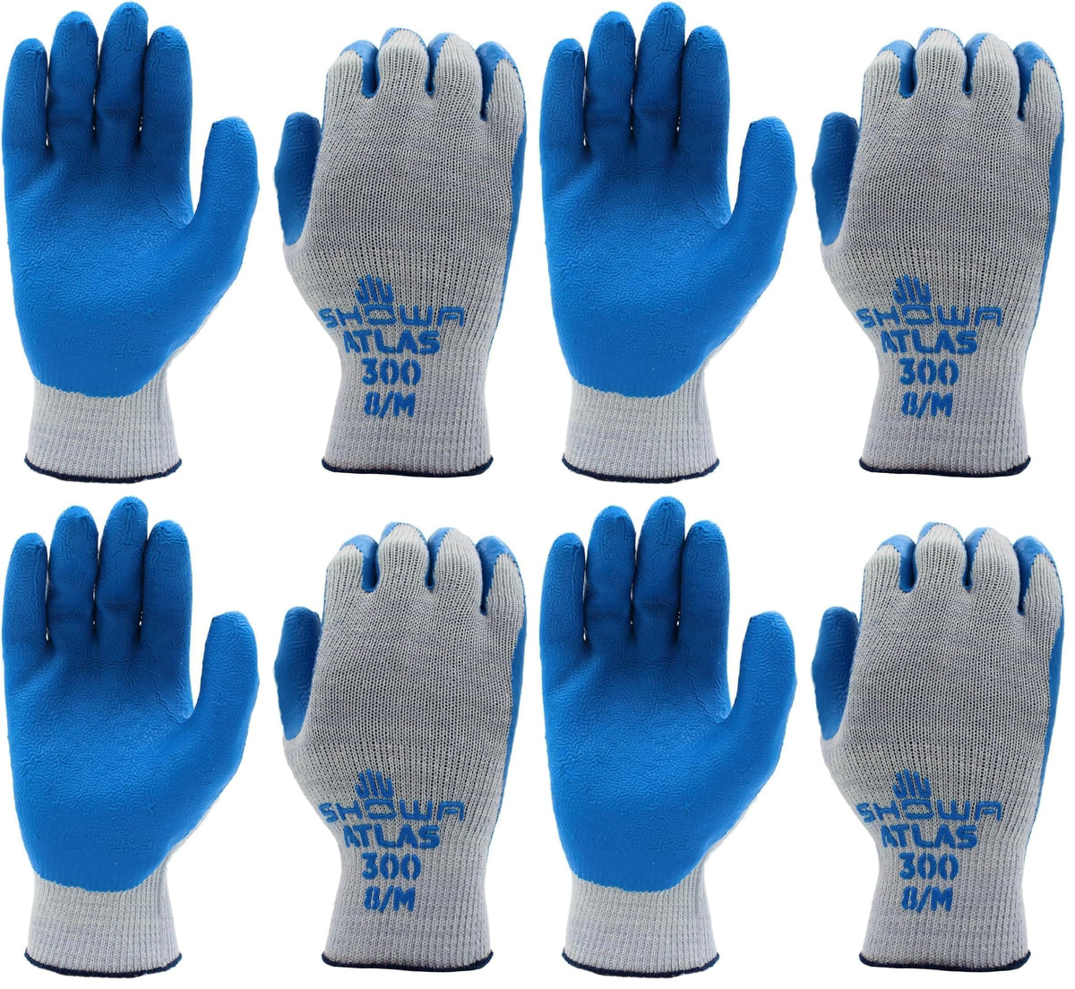 SHOWA ATLAS 300S-07.RT General Purpose Gloves, Small, 4 Pack