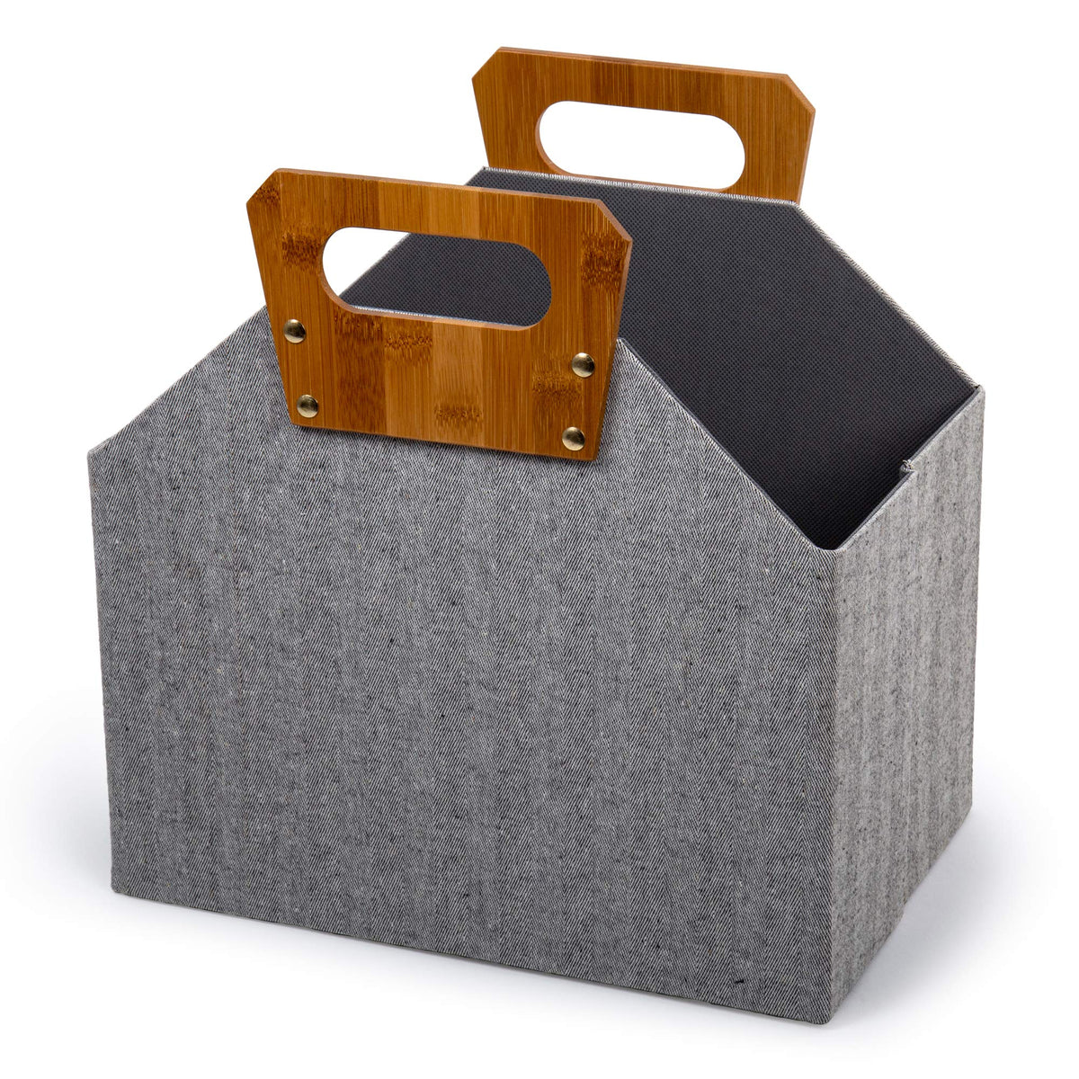 HOME Woven Paper Storage Basket Grey 13.8 x 13.4 in
