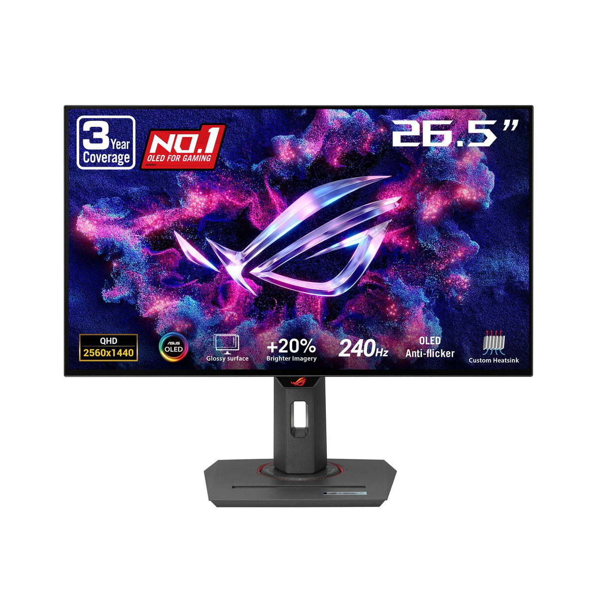 ASUS ROG XG27AQDMG 27 Inch 1440p 240Hz Glossy OLED Gaming Monitor