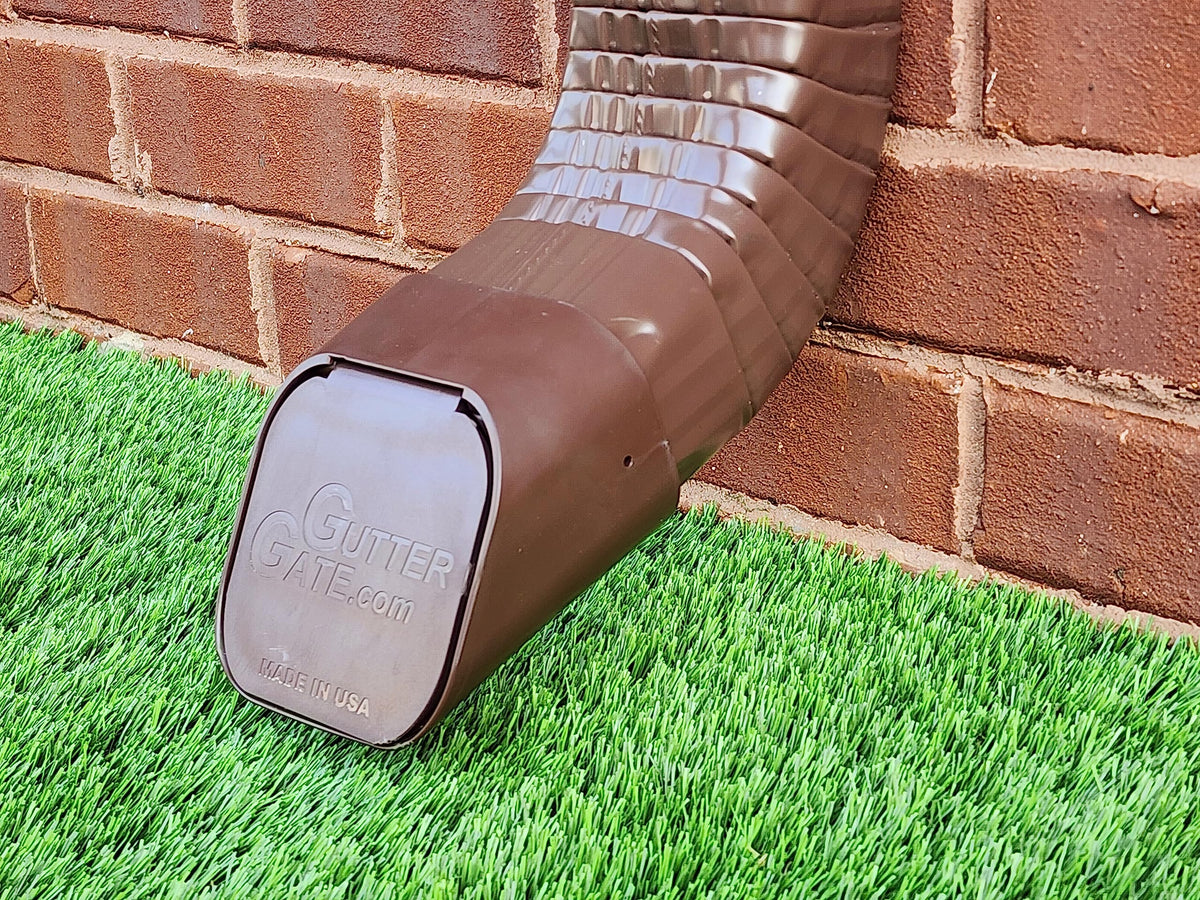 GutterGate 2"x3" Type-A Brown Gutter Downspout Extension Accessory