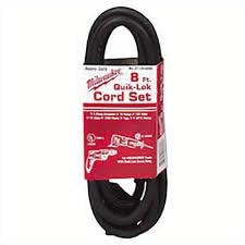 MILWAUKEE CORD SET QUIK-LOK 8'