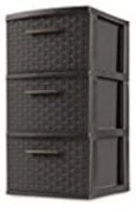 26306P02 Storage Tower, 3 Drawer, Espresso Weave, 15 x 12-5/8 x 24-in. - Quantity 1