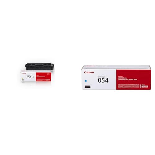 Canon Genuine Toner, Cartridge 054 Yellow, High Capacity (3025C001) 1 Pack Color imageCLASS MF641Cdw & Genuine Toner, Cartridge 054 Cyan (3023C001) 1 Pack Color imageCLASS MF641Cdw, MF642Cdw