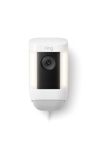 Like-New Ring Spotlight Cam Pro, Plug-In | 3D Motion Detection, Two-Way Talk with Audio+, and Dual-Band Wifi (2022 release) - White