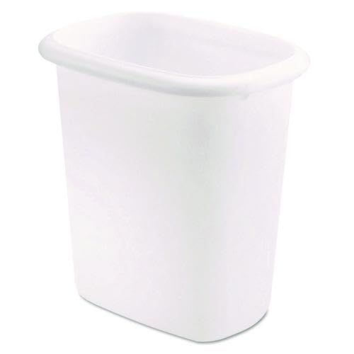 Rubbermaid Oval Vanity Wastebasket 6 Qt White (6/Carton)