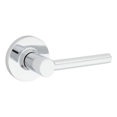 Kwikset Safelock SL1000RELRDT-26 Reminy Lever Round Rose Passage Lock with RCAL Latch and RCS Strike Bright Chrome Finish