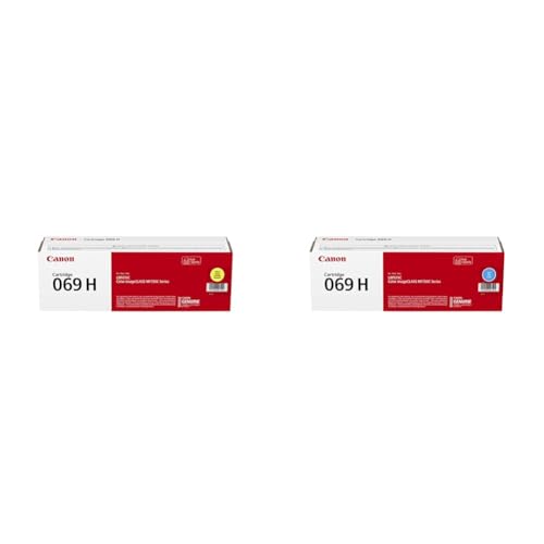 Canon 069 High Capacity Yellow and Cyan Toner Cartridges Compatible with LBP674Cdw, MF753Cdw and MF751Cdw Printers