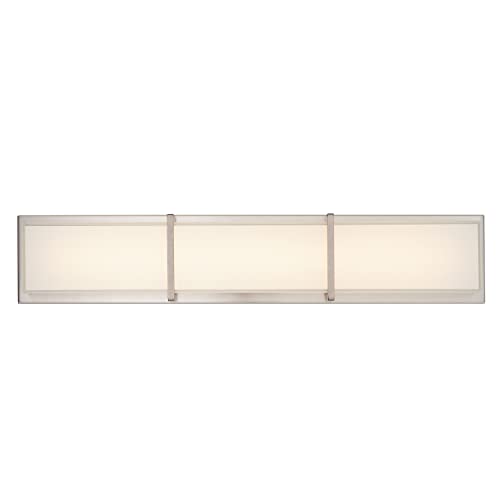 artika Subway 29W LED Modern Bathroom Vanity Light Fixture, Brushed Nickel Finish Ideal for Bathroom - 1900 Lumens, 3000 Kelvin, Made of Steel, No Bulb Require