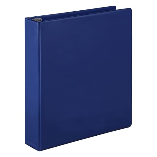 3-Ring Binder,w/Pckts,Vinyl,300 SH Cap.,1-1/2",12/CT,DKBlue Color: Dark Blue