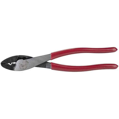 Klein Tools 1005 Cutting/Crimping Tool, Made in USA, Cutter/Crimper for 10-22 AWG Terminals and Connectors, Crimper for Insulated and Non-Insulated Terminals