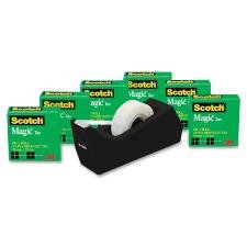Scotch Magic Tape Desktop Dispenser, 6 Rolls of 3/4" x 1000" Each Plus 1 Desktop Tape Dispenser, Great for Repair, Wrapping and Office Applications