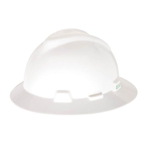 MSA WHITE V-GARD HAT W/RATCHSL