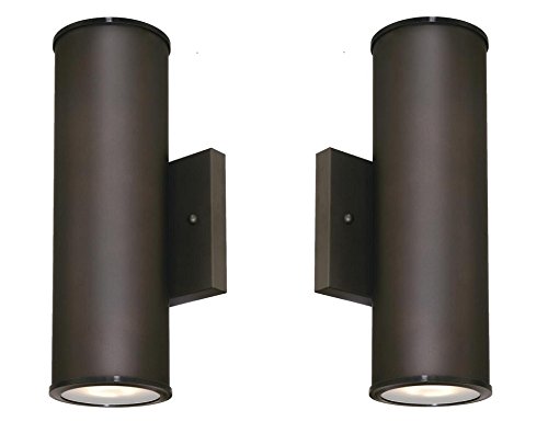 Westinghouse 6315700 Mayslick Two LED Up and Down Light Outdoor Wall Fixture, Oil Rubbed Bronze Finish with Frosted Glass Lens , Black