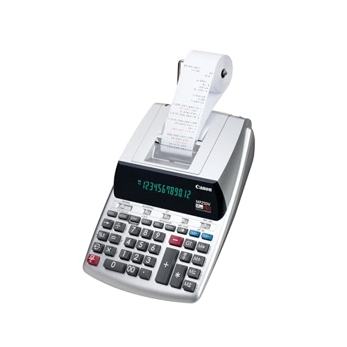 Canon Office Products 2202C001 Canon MP25DV-3 Desktop Printing Calculator with Currency Conversion, Clock & Calendar