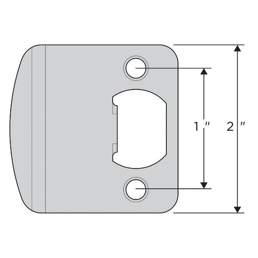 Kwikset 60336 RC 3/4in Extended Lip Strike Plate