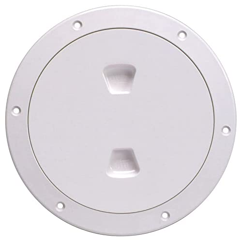 Beckson 6inch Smooth Center Screw-Out Deck Plate - White