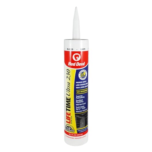 Red Devil 0770 Lifetime Ultra 230 Premium Elastomeric Acrylic Latex Sealant, 10.1 oz, White
