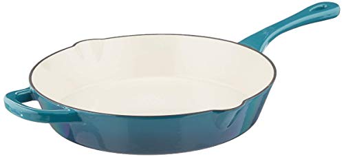 Crock Pot Artisan 12 Inch Enameled Cast Iron Round Skillet, Scarlet Red