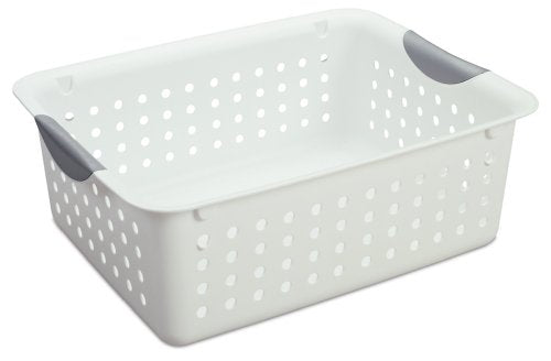 Sterilite 16248006, Medium Ultra Basket, 6-Pack,White with Titanium Inserts