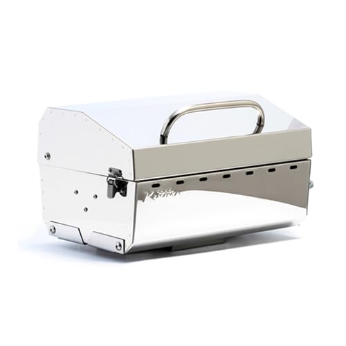 Camco Kuuma Premium Stainless Steel Mountable Gas Grill w/Regulator -Compact Portable Size Perfect for Boats, Tailgating and More - Stow N Go 125" (58140)