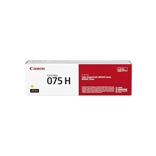 Canon Genuine 075 Yellow High Capacity Toner Cartridge Compatible with MF660 Series and LBP640 Series Laser Printers