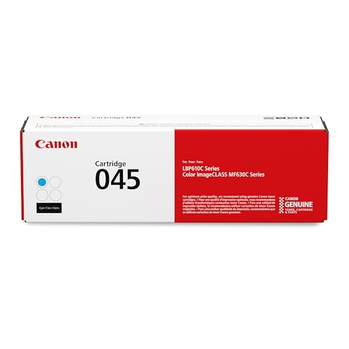 Canon Genuine 045 Cyan Toner Cartridge Compatible with LBP612Cdw, MF632Cdw, MF634Cdw