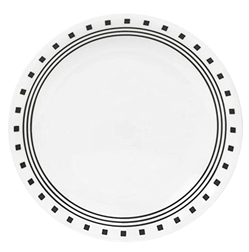 CORELLE Livingware 8-1/2-Inch Luncheon Plate, City Block, 8-1/2", Black