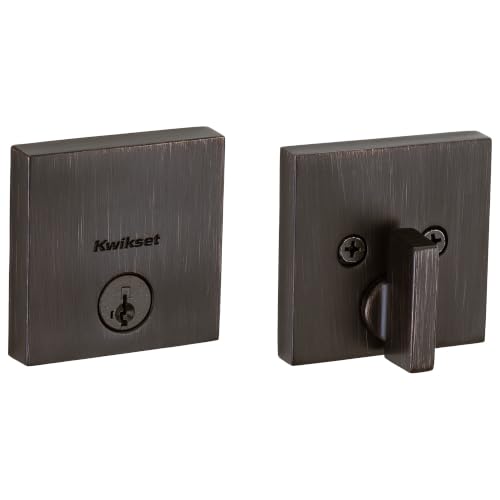 Kwikset Downtown Deadbolt Lock, Venetian Bronze