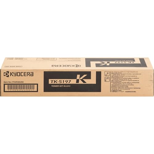 Kyocera 1T02R40US0 Model TK-5197K Black Toner Cartridge for use with Kyocera TASKalfa 306Ci A4 Color Multifunctional Printers, Up to 15000 Pages Yield at 5% Average Coverage