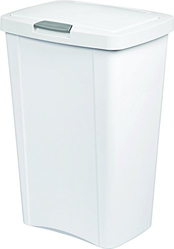 Sterilite 10458004 13 Gallon White Plastic TouchTop Wastebasket
