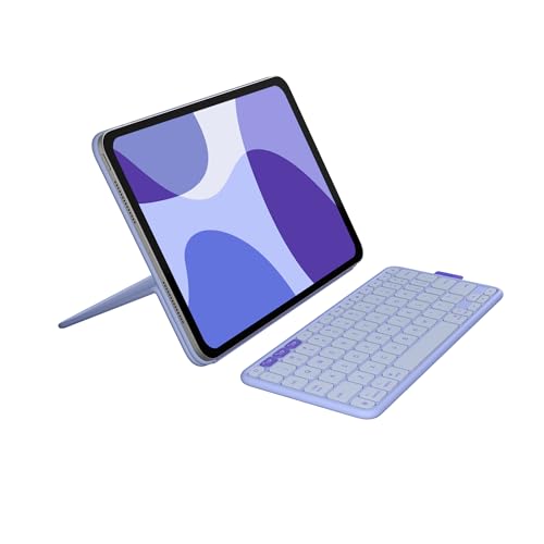 Logitech Flip Folio, Keyboard Case for iPad Pro 11-inch (M4 & M5) & iPad Air 11-inch (M2 & M3)(5th Gen - 2024) - Protective & Stowable Bluetooth Keyboard Case, Multi-Device - Lilac