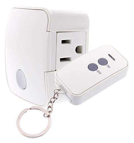Wireless Remote Control Receiver Fob with Plug-In Receiver by Westek - Control Indoor Devices Wirelessly - Ideal For Lamps, Stereos and Household Appliances - Signal Works Up To 100 Feet Away