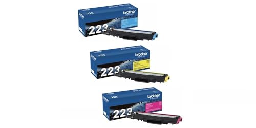 Brother Genuine Cyan, Magenta and Yellow Toner Cartridge Set, TN223C, TN223M, TN223Y