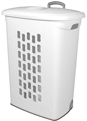 Sterilite Ultra Wheeled Laundry Hamper, 1-Pack, White