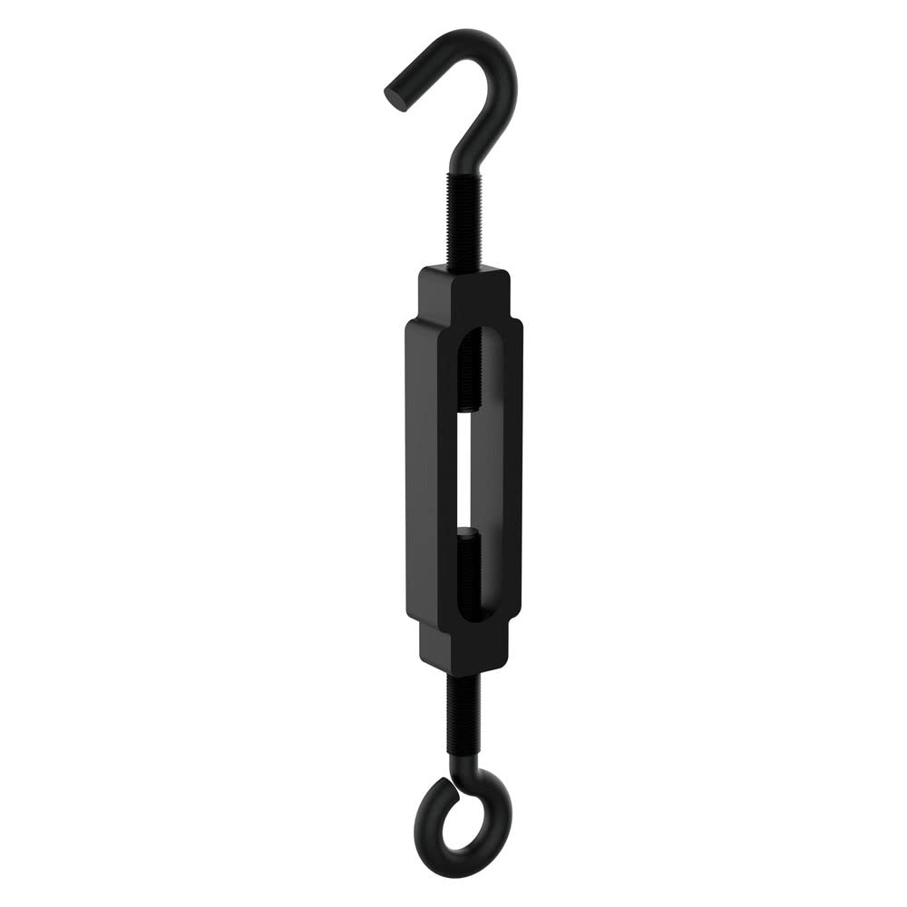 National Hardware N820-120 Turnbuckle Hook and Eye, 1/4" × 7-1/2", Black