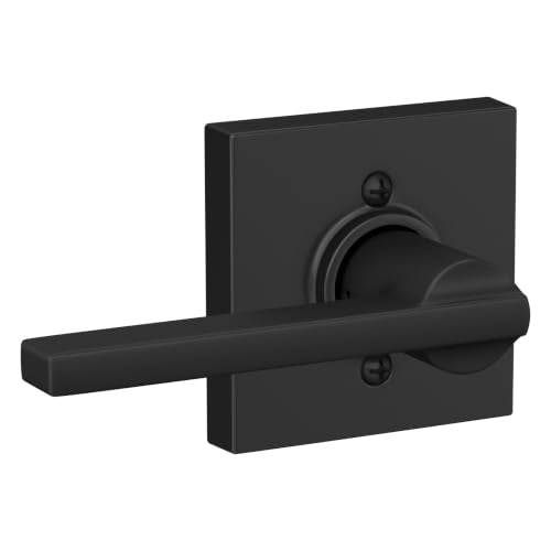 Schlage F170 LAT 622 COL Latitude Lever with Collins Trim Non-Turning Dummy Door Handle, Matte Black