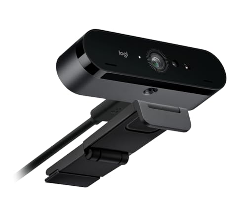 Logitech Brio 4K Webcam for Business, biometrics login with Windows Hello, auto-Light Correction, Noise-Cancelling, Works with Microsoft Teams, Zoom, Google Meet, PC/Mac - Graphite