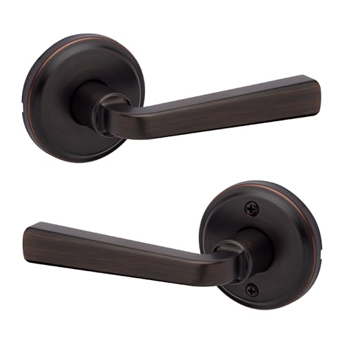 Kwikset Trafford Passage Door Lever, Venetian Bronze